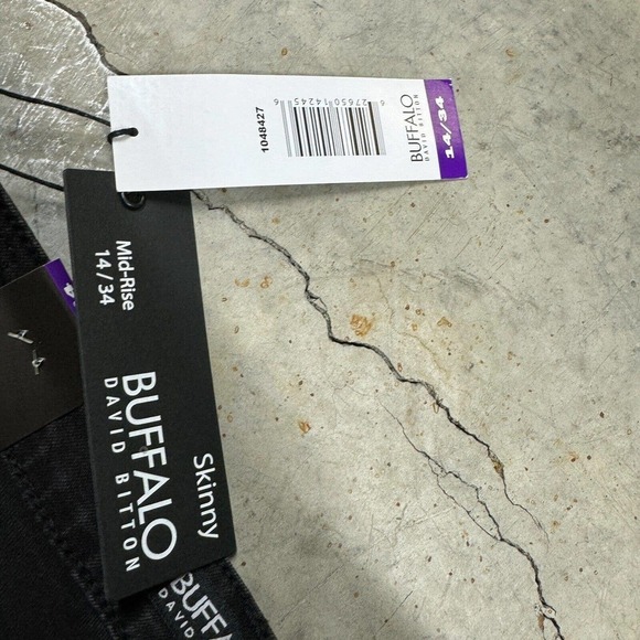 Buffalo David Bitton Women's Francesca Mid-Rise Skinny Stretch Jean Black 14 34W - Picture 4 of 11